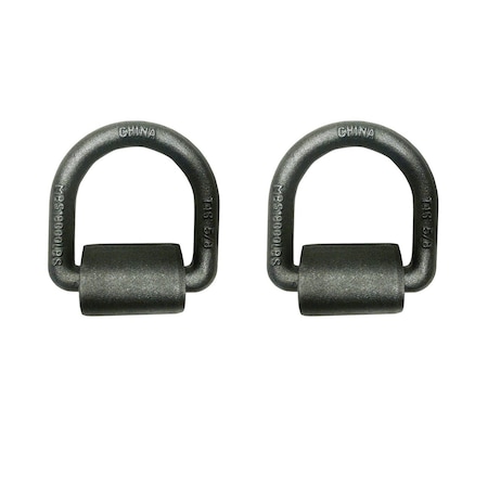 Tie 4 Safe 5/8" Weld On Lashing D-Ring w/ Cap, WLL, 6,000 lbs., PK2 FH22-58-2